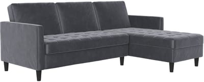 Presley-Slaapbank - 3-zits - Opberg - Antraciet Fluweel