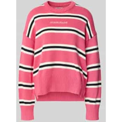 Oversized gebreide pullover met labelstitching