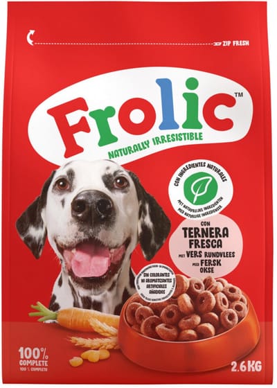 Hondenvoer Frolic - Rundvlees Krokante Brokken - 2.6kg Compleet en Rijk aan Vitaminen