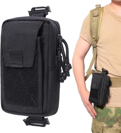 Rugzak Telefoonhouder op riem, Rugzakbevestigingszakje | Rugzak Schouderriemzakje,Multifunctioneel accessoiretasje met rugzakband, nylon schouderriempakket voor smartphones voor buitenactiviteiten