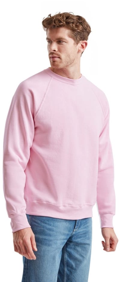 Sweatshirt Fruit Of The Loom Klassieke Raglan Volwassen Rosa Claro - S