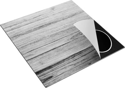 Chefcare Inductie Beschermer Bruine Houten Achtergrond - Hout - Zwart Wit - 78x78 cm - Afdekplaat Inductie - Kookplaat Beschermer - Inductie Mat