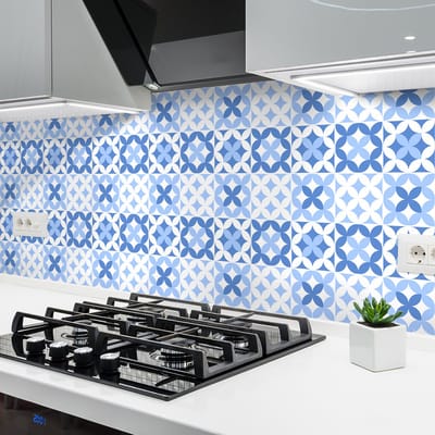 Zelfklevende tegelmuurstickers voor keuken en badkamer - 24 Alvina Azulejos tegelstickers - 24 stickers 10x10cm