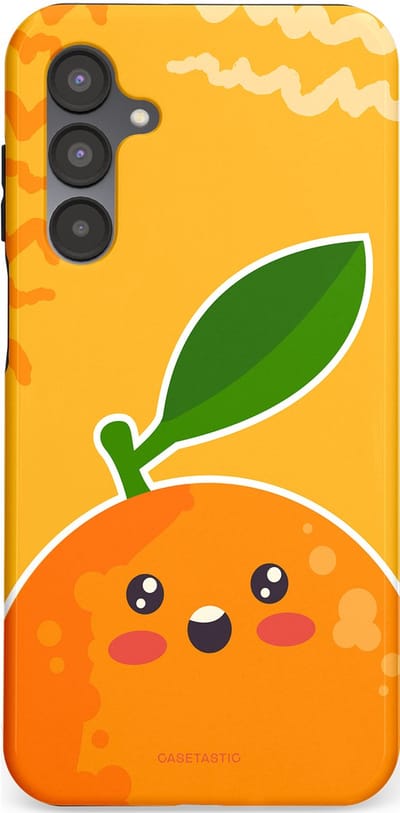 Casetastic Hoesje Geschikt voor Samsung A16 - Stijlvolle Beschermende Duo-layer Case - Vrolijke Sinaasappel