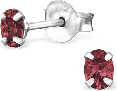 Amanto Oorbellen Foke Purple - 925 Zilver E-Coating - Ovaal - 3x4mm