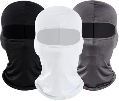 Dailygoods - Fietsmasker, bivakmuts voor dames, bivakmuts, balaclava stormkap, gezichtsmaskers, voor herenfietsen of verschillende buitenactiviteiten om UV-bescherming te garanderen., zwart, wit, donkergrijs, 40