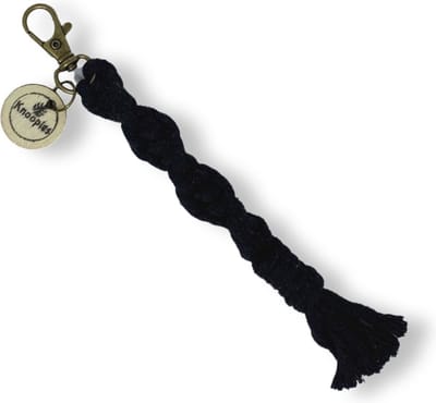 Macramé Sleutelhanger - Spiral Knots - Zwart - Katoenkoord - Prijs per Stuk - Inclusief Verzendkosten