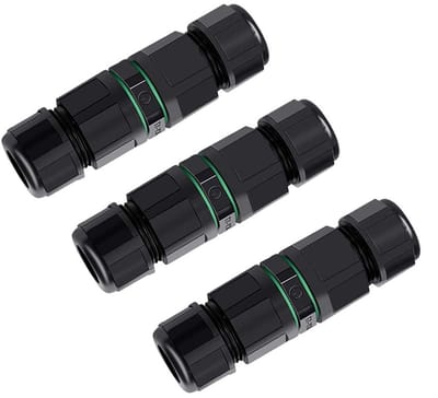 3-delige 3-weg waterdichte kabelconnector voor buitengebruik, IP68 goedgekeurd, geschikt voor kabeldiameter 6-12 mm, ideaal voor tuin- en verlichtingstoepassingen