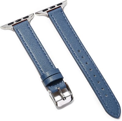 Fungus - Smartwatch bandje - Geschikt voor Apple Watch 42 / 44 / 45 / 49 mm - Series 1 2 3 4 5 6 7 8 9 SE Ultra iWatch - PU leer - Dun - Blauw