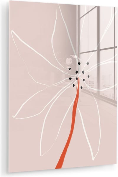 MuchoWow® Glasschilderij 60x80 cm - Schilderij acrylglas - Bloemen - Abstract - Pastel - Foto op glas - Muurdecoratie woonkamer - Wanddecoratie slaapkamer - Schilderijen