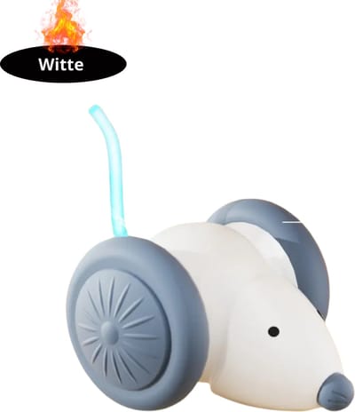 Livano Kattenspeelgoed - Voor Katten - Cat Toy - Kattenspeeltjes - Interactieve Muis - Wit