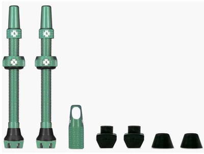 Muc-Off Tubeless Valve Set V2 - Ventielset - 44mm - Turquoise - 6061 Aluminium - Racefiets - Mountainbike