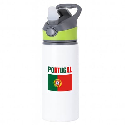 Hacebo® - Portugal vlag waterfles met rietje groen - Portugal - reizigers - verjaardagscadeau - souvenir - vakantie - kado - gift - geschenk - water fles - 650ML