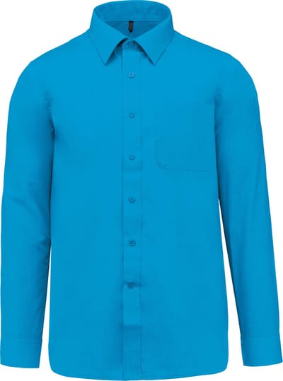 Herenoverhemd 'Jofrey' lange mouwen Kariban Fel Turquoise maat XXL