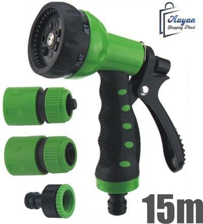 Tuinslang 15M 1/2 inch met Spuitpistool – Flexibel, Knikvrij & Duurzaam – Inclusief Aansluitset – tuinslangen – tuinslang flexibel – 88655