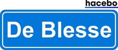 Hacebo - Plaatsnaam Sticker - 29x10 CM - De Blesse sticker - Verkeersborden sticker - grappige cadeaus - De Blesse