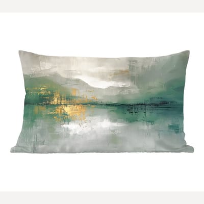 Sierkussens - Kussentjes Woonkamer - 60x40 cm - Groen - Modern - Abstract - Goud