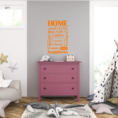 Muursticker - Home Sweet Home - 58 x 91 - Oranje