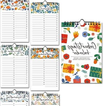 Jarige Kalender voor Vrouwen - 12 Maanden Wandkalender, Jaarloos, Hoogwaardige Verjaardagsherinnering, Perfect Cadeau voor Elke Gelegenheid, 14 x 21 cm