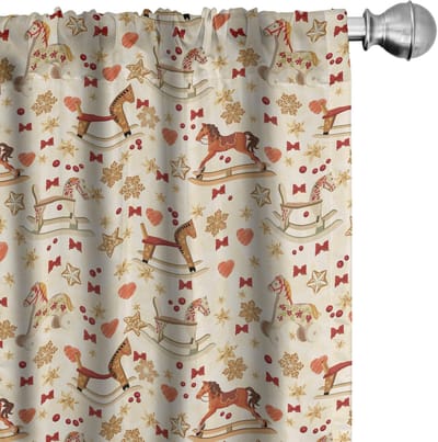 ABAKUHAUS Voorhangen – 2x75x245 cm – Meerkleurig – Kerstthema Speelgoed