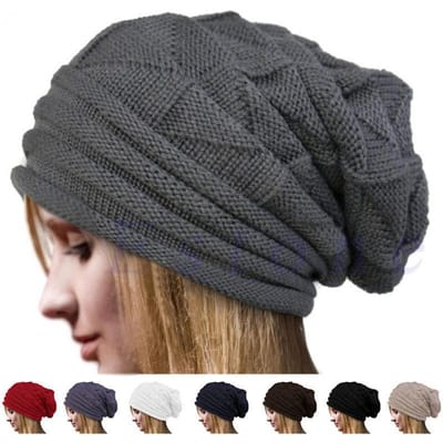 Gebreide Baggy Beanie Oversized Wintermuts Ski Slouchy Muts Skullies Beanies Dames Heren Winter Wol Warme Muts Beanies Unisex One Size black