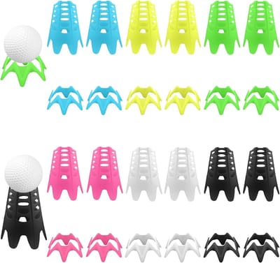 24 Stuks Golf Tees voor Training, Geschikt voor Binnen en Buiten, Ideaal voor Golf Simulator en Oefeningen in Diverse Kleuren
