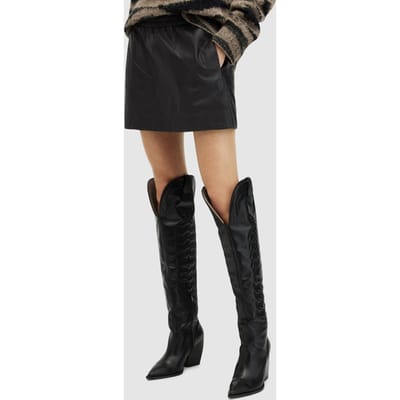 AllSaints Shana Mini Skirt Black Größe: 12 | Miniröcke Outlet | Damen | Schwarz