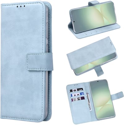 Casemania Hoesje Geschikt voor Samsung Galaxy A27 - Licht Blauw - Portemonnee Book Case