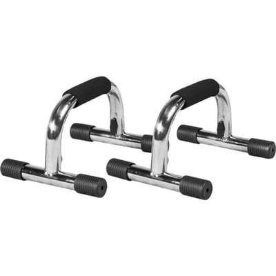 Gorilla Sports Opdruksteunen - 2 stuks - push up bar - dipbar - Chroom