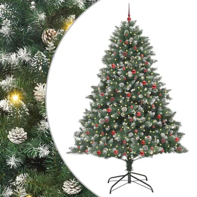 vidaXL Kunstkerstboom Groen 240 cm PVC en Plastic en Staal