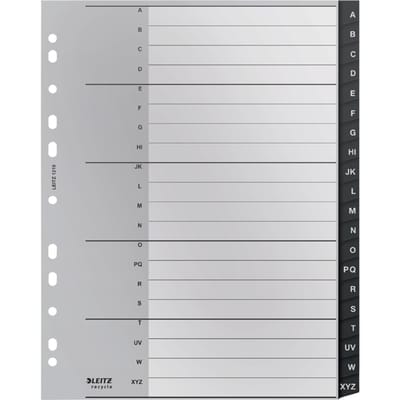 Leitz Recycle Tabbladen PP A4 - Extra Breed - Met 20 A t/m Z Tabs - Zwart