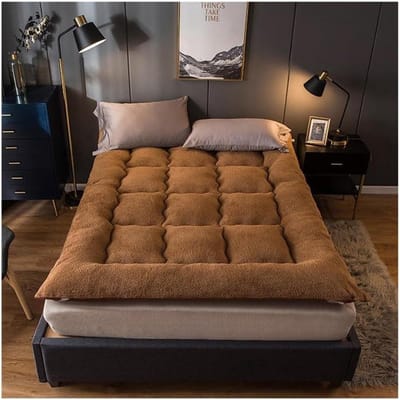 Japanse traagschuimmatras - Vloermatras oprolbaar - Comfortabel slapen - Dubbelzijdig ontwerp - 150 x 200 cm - Bruin