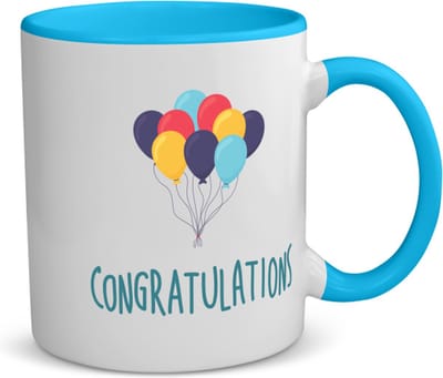 Akyol - congratulations koffiemok - theemok - blauw - Felicitatie - iemand die iets heeft behaald of jarig is - verjaardagscadeau - cadeau - kado - geschenk - verjaardag - gefeliciteerd - 350 ML inhoud