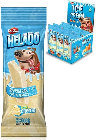 Volle doos hondenijsjes DR Zoo voor honden freez it ready in 30 minuten*** 50 gr X 24 STUKS ****verbazend lekker en verkoelend voor uw harige vriend