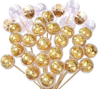 QTTVBTNA - 100 Stuks Chocoladehouders - Acryl Ballen voor Chocoladeboeketten en Cadeauverpakking - Geschikt voor DIY Decoratie, Bloemstukken, Feestjes en Geschenk Creaties - Herbruikbare - Transparante