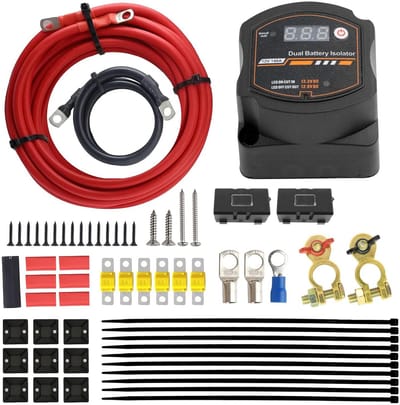 Batterij-scheidingsrelais 12V met LED-scherm voor auto en caravan - Dual Smart Relais 140A