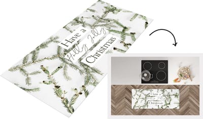 Keukenloper - Loper keuken - Winter - Kersttakken - Quote - 120x50 cm - Keukenloper vinyl