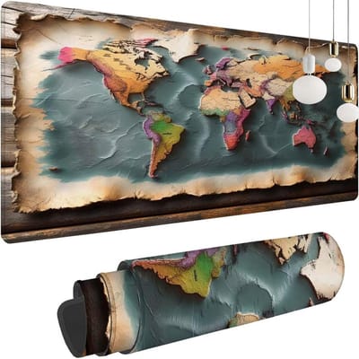 Grote Muismat - Bureau Onderlegger - Gaming Kantoor - Gestikte Randen - 100x60cm - Zwart