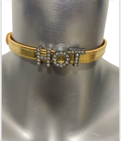 Power Escorts Kinky Gouden Halsband Met Steentjes Naam HOT