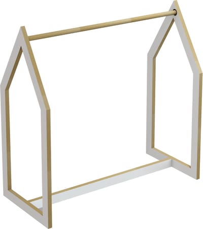 Kledingrek Værløse 78x75x35 cm wit en houtkleurig
