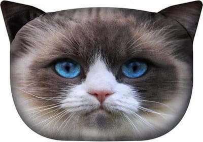 Bertoni - Knuffelkussen met kat motief Sierkussen met verborgen ritssluiting en vulling Kussen