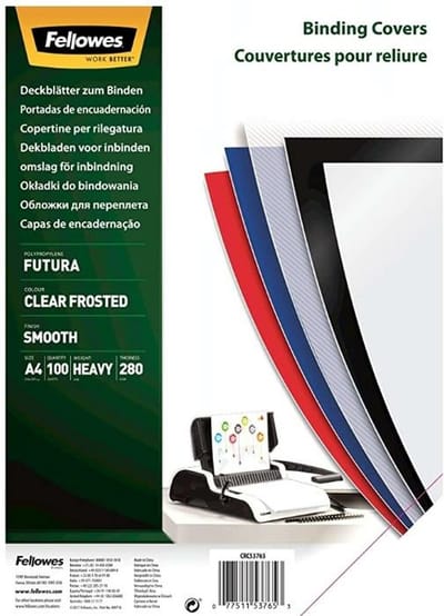 Fellowes Dekblad - voor inbinden - 280 micron - pak van 100 stuks