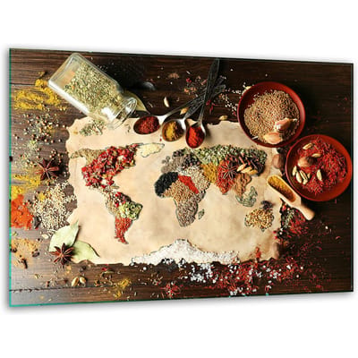 TMK ArtDeko - Glas Snijplank - 40x30 cm - Specerijen