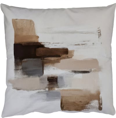 Sierkussens - Kussentjes Woonkamer - 50x50 cm - Penseelstreken - Balans - Beige - Bruin