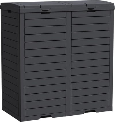 Afvalcontainerbox Buiten - Vuilnisbak Tuin - Orde Scheppen - Robuust Kunststof - 77x41x86 cm - Antraciet