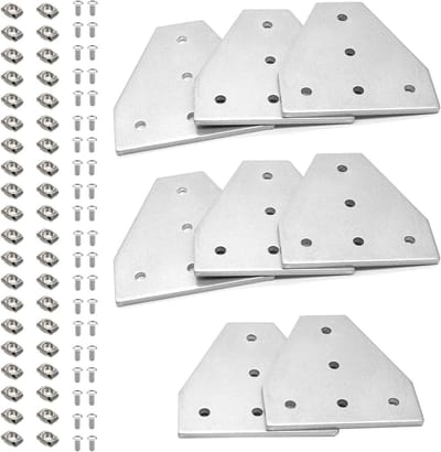 Aluminium Profiel Connector - T-stuk Verbindingsstuk - 3D Printer Bouw - Inclusief M5 Moeren Schroeven - 20x20 Profiel - Zilver
