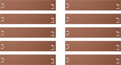 Set van 10 stuks - Borderranden metaal 18,5 cm hoog, 12 m lang - Gazonrand - Kantopsluiting - bruin