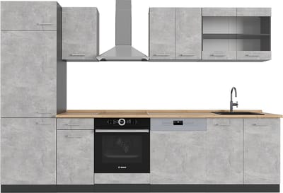 Vicco R-Line Complete keukeneenheid – 300 cm, WB Eik Beton/antraciet