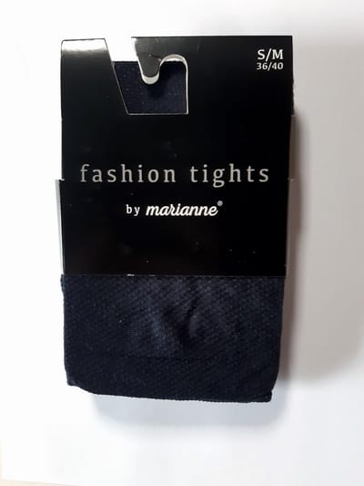 Marianne panty met patroon Marine/ blauw maat S /M