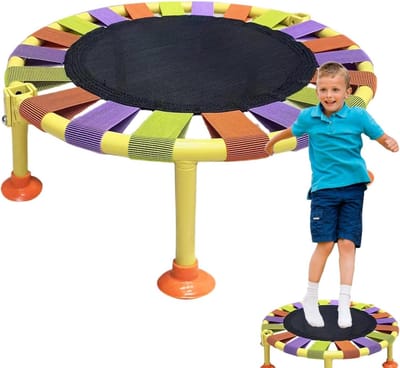 Mini Trampoline - Indoor Rebounder - Thuis Fitness - Opvouwbaar met Handvat - 42 inch - Kleurrijk